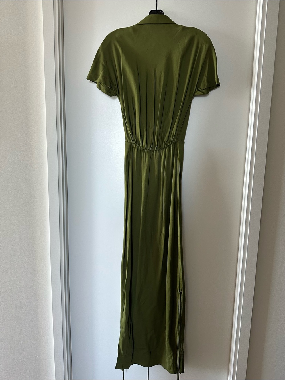 Christopher Esber Olive Green Deep V-neck Silk Maxi Dress - size US 0 (AUS 4) - Picture 5 of 5